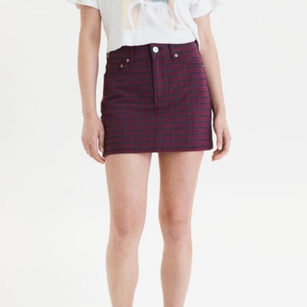 American Eagle plaid mini high rise skirt